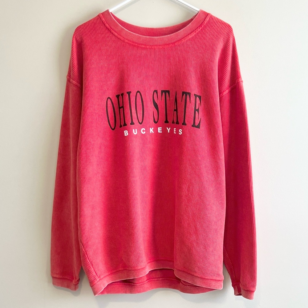 Chicka-D Collegiate Ohio State Buckeyes Corded Crew Sweatshirt